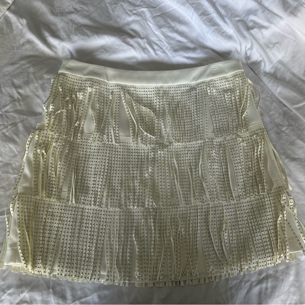 White Fringe Skirt